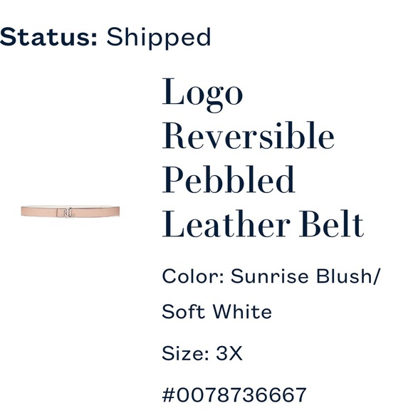 New Ralph Lauren Pink and White Reversible Belt Size 3X - Picture 4 of 4